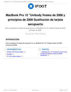 MacBook Pro 15 "Unibody finales de 2008 y principios de
