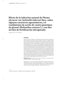 Efecto de la infección natural de Phoma oleracea var. helianthi
