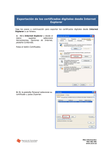 Exportación del certificado digital desde Internet Explorer