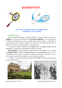 Apuntes sobre el Badminton para 3ºESO y 4ºESO