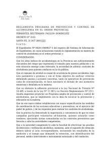 REGLAMENTA PROGRAMA DE PREVENCION Y CONTROL DE