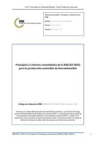 Principios y Criterios consolidados de la RSB (EU RED)