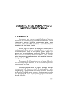 derecho civil foral vasco: nuevas perspectivas