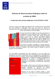 Informe de Elena Escolano Rodríguez sobre la revisión de ISBD