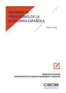 Informe de previsiones de la economía española - Marzo