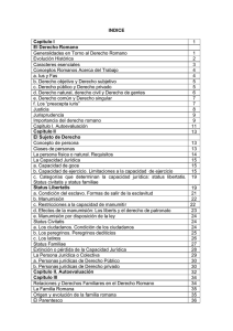 INDICE Capitulo I 1 El Derecho Romano Generalidades en