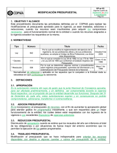 modificación presupuestal