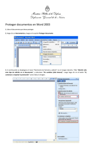 Instructivo para proteger documentos en Word 2003