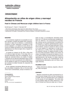 Alimentación en niños de origen chino y marroquí nacidos en Francia