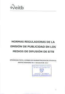 Normas reguladoras de la emisión de publicidad en los