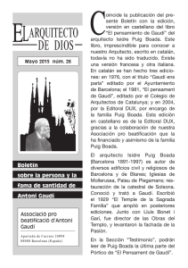 Boletín 26 - Asociación Pro Beatificación de Antoni Gaudí