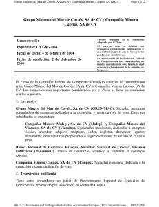 Grupo Minero del Mar de Cortés, SA de CV / Compañía