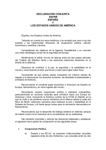 declaración conjunta entre españa y los estados unidos de américa
