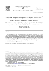 Regional wage convergence in Spain 1850–1930