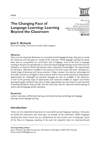 The Changing Face of Language Learning