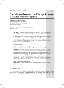 The Bilingual Dictionary and Foreign Language Learning: Facts and