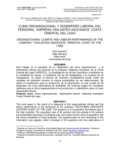 Clima Organizacional y Desempeño Laboral del