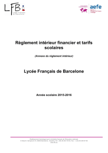 Règlement Financier - Lycée français de Barcelone
