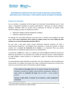 Gu&iacute;as Inactivaci&oacute;n Muestras Virus &Eacute;bola