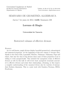 SEMINARIO DE GEOMETRÍA ALGEBRAICA Lorenzo di Biagio