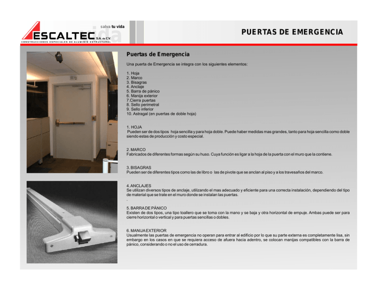 10 puertas de emergencia