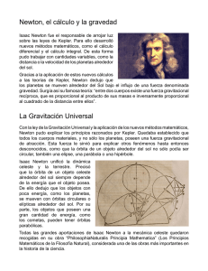 Newton, el cálculo y la gravedad La Gravitación Universal