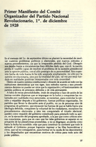 Primer Maniﬁesto del Comité Organizador del Partido Nacional