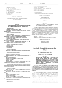 Sección I - Comunidad Autónoma Illes Balears