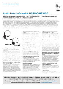 Hoja de especificaciones de los auriculares reforzados HS3100