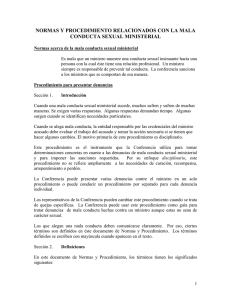 normas y procedimiento relacionados con la mala conducta sexual