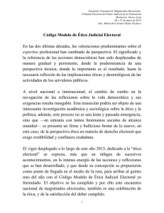 Código Modelo de Ética Judicial Electoral En las dos últimas