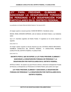 ley para prevenir, eliminar y sancionar la desaparición forzada de