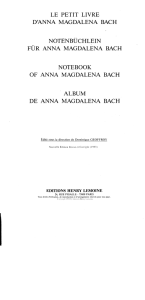 notenbüchlein fur anna magdalena bach