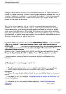 Registro de Nacimiento - Embajada de Venezuela en México