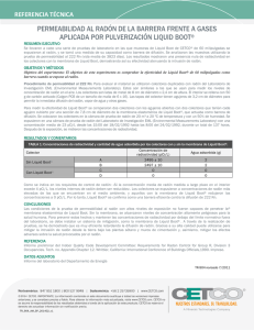 PERMEABILIDAD AL RADÓN DE LA BARRERA FRENTE A GASES