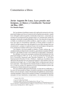 Javier A. De Luca, Leyes penales más benignas, en blanco y