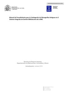 Manual de procedimiento para la catalogación de monografías