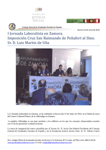 I Jornada Laboralista en Zamora. Imposición Cruz San Raimundo