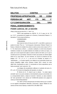 Poder Judicial de la Nación DELITOS CONTRA LA PROPIEDAD