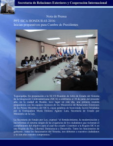 PPT-SICA HONDURAS 2016: Inician preparativos para Cumbre de