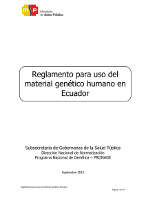 Reglamento para uso del material genético humano en Ecuador