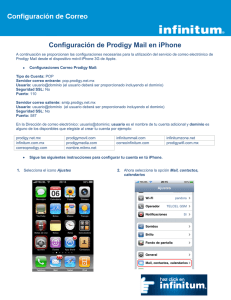 Configuración de Prodigy Mail en iPhone