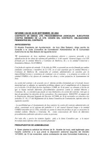 Informe 1/04, de 30 de septiembre de 2004.