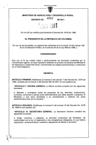 Page 1 REPUBLlCA DE COLOMBIA ". • MINISTERIO DE