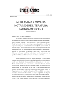 mito, magia y mimesis notas sobre literatura latinoamericana