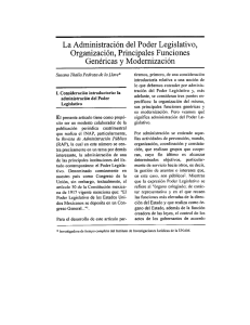 La Administración del Poder Legislativo, Orgamzación