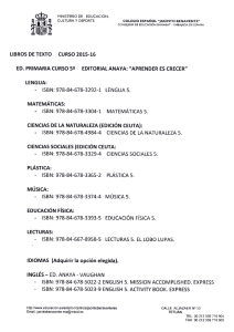 LIBROS DE TEXTO CURSO 2015-16 ED. PRIMARIA CURSO 59
