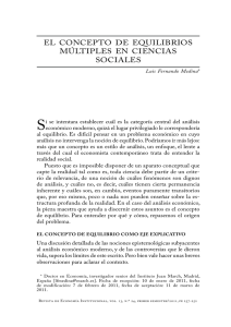 el concepto de equilibrios múltiples en ciencias sociales