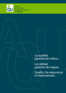 Catálogo de servicios - Agència per a la Qualitat del Sistema