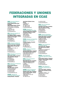 federaciones y uniones integradas en ccae